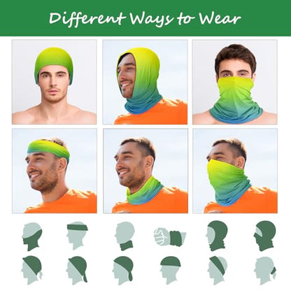 Geyoga Summer UV Protection Cooling Neck Gaiter | Sunscreen Breathable Face Scarf Bandana Mask Neck Gaiter for Outdoor Fishing Hiking Camping - color: Gradient Color