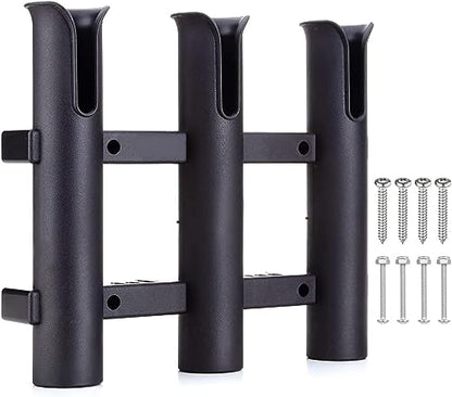 BigTron Fishing Rod Holder Bracket, Tube 3 Rod Rack, Fishing Rod for Boat Kayak Garage Storage or Truck with Screws Side-Mount