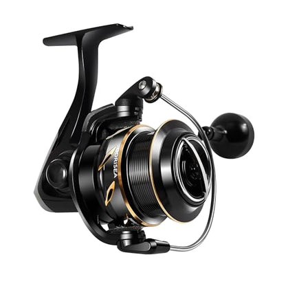 GK Spinning Reel,Fishing Reel Saltwater,Shallow Aluminum Line Cup 5.2:1 Gear Ratio, Upgraded Copper Gears, Metal Handle Knob, Smooth Bearings - size: 3000