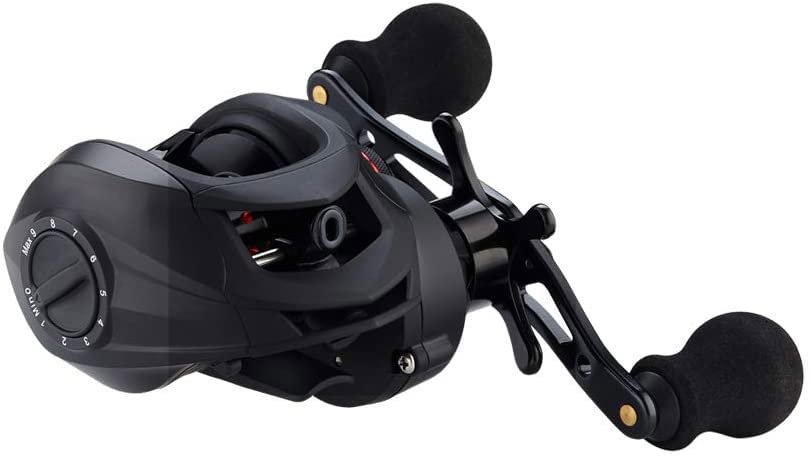 FISHDROPS Baitcaster Reels, 9+1BB, CNC Aluminum Spool, Magnetic Brake System Bait Caster Reel High Speed Gear Ratio 7.0:1 Ultra Smooth Low Profile Baitcasting Fishing Reel - color: Left - Matte Black