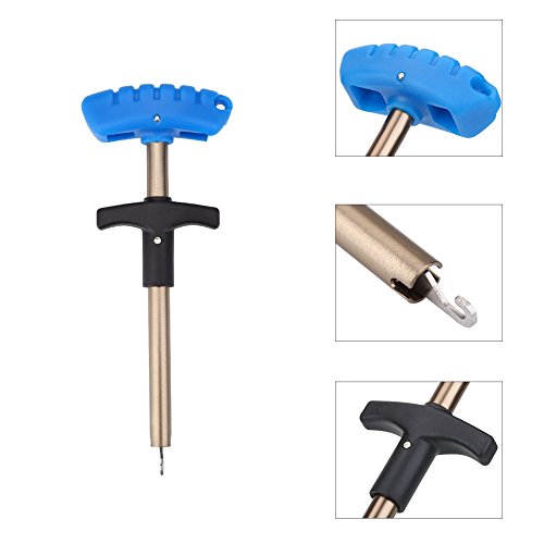 Tbest Fishing Hook Remover Stainless Steel T Shaped Quick Needle Remover Extractor Fish Hook Removing Tools Saltwater Freshwater - size: Small