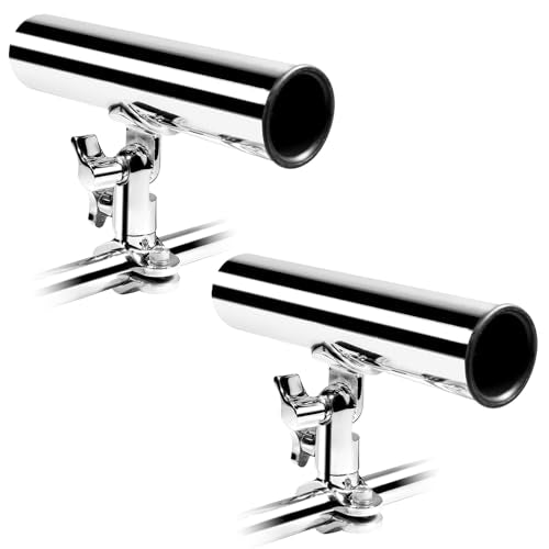 Fishing Rod Holder for Boat ,Stainless Steel 316 Rail Mount Clamp Fishing Rod Holders Marine Grade 360 Degree Adjustable Fishing Rod Holder - style: Middle Clamp
