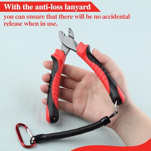 SPEEDWOX Fishing Crimping Tool Fishing Pliers for Single-Barrel Sleeves Crimper Tool Fishing Tackle Saltwater Fishing Gear Crimping Pliers Fishing Crimps for Fishing Line Single Barrel Crimp Sleeves - color: Red