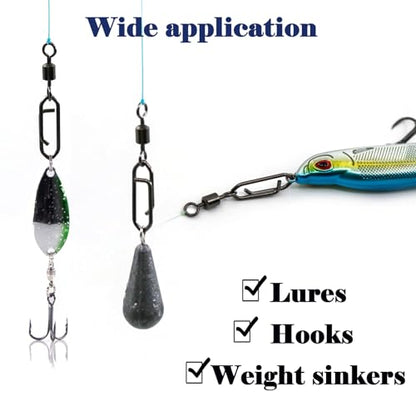 50Pcs High Strength Fishing Swivels | Ball Bearing Snap Swivels with Stainless Steel| Saltwater/Freshwater Quick-Change Snap Swivels for Catfishing Tackle,Lures - size: Black Rolling Swivel 50 Set_3/0# to 4#