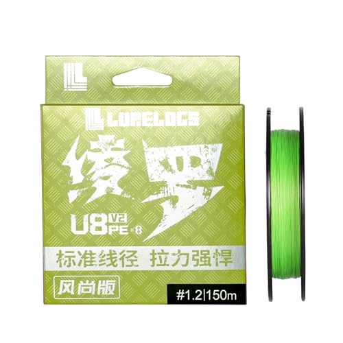 SeaKnight LURELOGS U8 V2 8-Strand Braided Line, 164Yards/150M 0.13MM-0.29MM,14Lb to 52Lb Test Power, PE Fishing Lines for Saltwater Freshwater - color: Green, size: 25LB(0.19mm)-164Yds