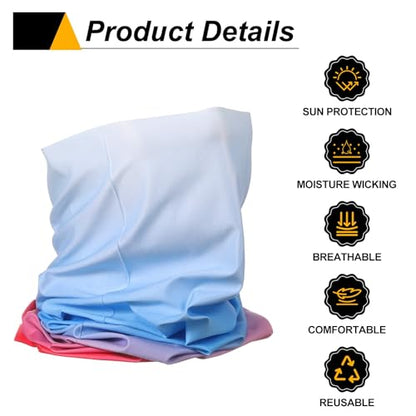 HARFINGTON Summer Cooling Neck Gaiter Sun Protection Face Mask Fishing Necks Gaiter Unisex for Cycling Outdoor Sports - color: Gradient Red-blue