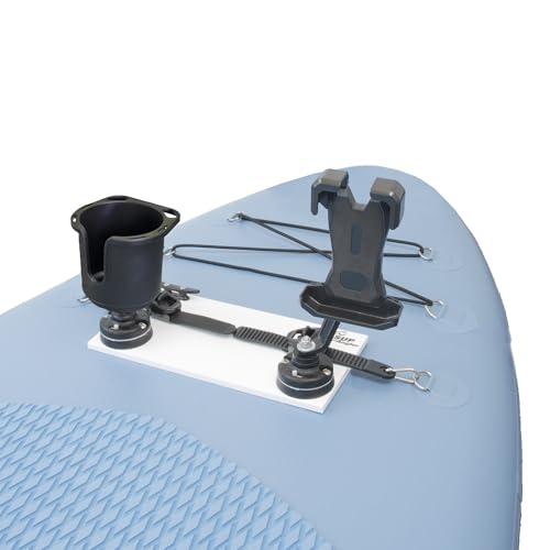 SUP Angler Lite Universal Paddle Board Mount with Paddle Board Fishing Rod Holders, Phone Holders, Cup Holders; Paddle Board Accessories - style: 1 Cup Holder / 1 Phone Holder