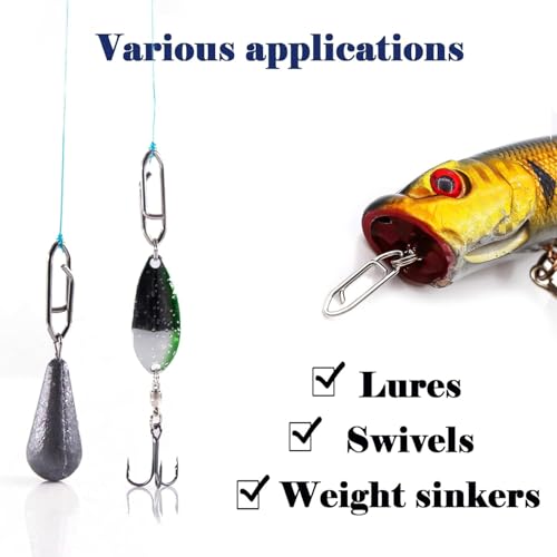 50Pcs High Strength Fishing Swivels | Ball Bearing Snap Swivels with Stainless Steel| Saltwater/Freshwater Quick-Change Snap Swivels for Catfishing Tackle,Lures - size: Silver Quick snap 110 Set_0# to 5#