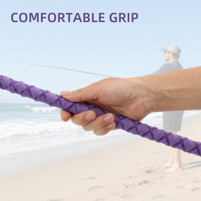 Surf Rod Saltwater 9ft- 4-Piece Carbon Fiber Surf Fishing Rods, Portable Travel Surf Spinning Rod with 20-40lb Power Green Blue - color: Purple, size: 9FT Surf Rod