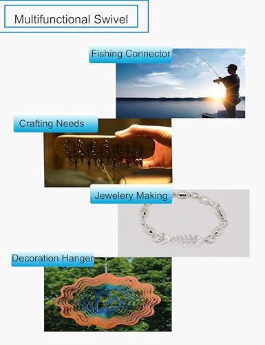 Saltwater Ball Bearing Swivel Set, Fishing Snap Swivels Heavy Duty Big Game Fishing Tackle Spinner Connector