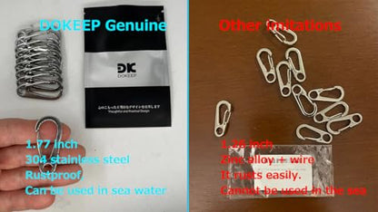 10PCS 1.77 Inch Stainless Steel Clip Spring-Snap Hook,EDC Mini Carabiner Custom Quick Release Hook for Outdoor Key Chain Camping Fishing Hiking Traveling