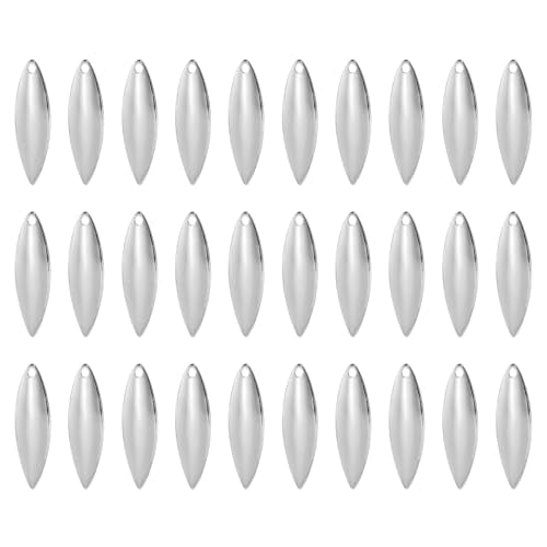 PATIKIL Fishing Lure Blades Willowleaf Lure Making for DIY Bait - color: Silver, size: 1.3"x0.4"