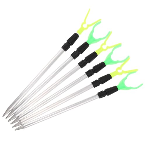 6pcs Telescopic Fishing Rod Holder Stand Aluminum Alloy Extendable Fish Rod Rack Ground Spike Portable Travel Sea Fishing Pole Bracket