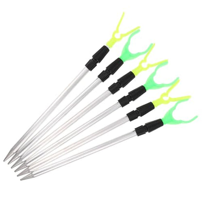 6pcs Telescopic Fishing Rod Holder Stand Aluminum Alloy Extendable Fish Rod Rack Ground Spike Portable Travel Sea Fishing Pole Bracket