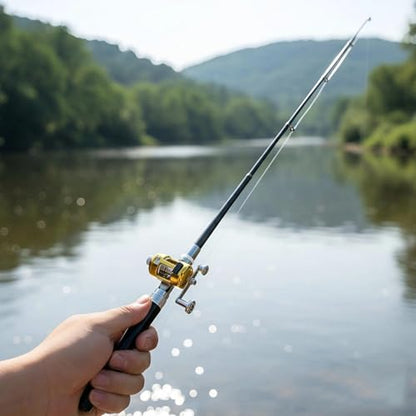 Mini Fishing Rod & Reel Combo Ultra-Portable Telescopic Fishing Pole with Compact Carry Case, Perfect for Travel & Backpacking | Micro Collapsible Rod Kit for Beginners & Outdoor Enthusiasts