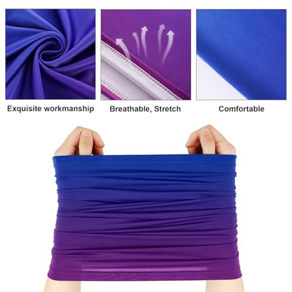 Geyoga Summer UV Protection Cooling Neck Gaiter | Sunscreen Breathable Face Scarf Bandana Mask Neck Gaiter for Outdoor Fishing Hiking Camping - color: Gradient Color