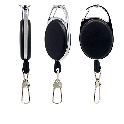 6PCS Fishing Zinger Retractors with 360 Degree Rotation Buckle for Fishing Climbing Hiking Outdoor Sports