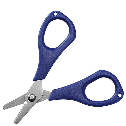 Fishing Fishing Scissors for Braided Line, Fishing Line Cutter Saltwater and Freshwater, Fishing Serrated Shears with Split Ring Function, 4.3” Blue - color: Blue
