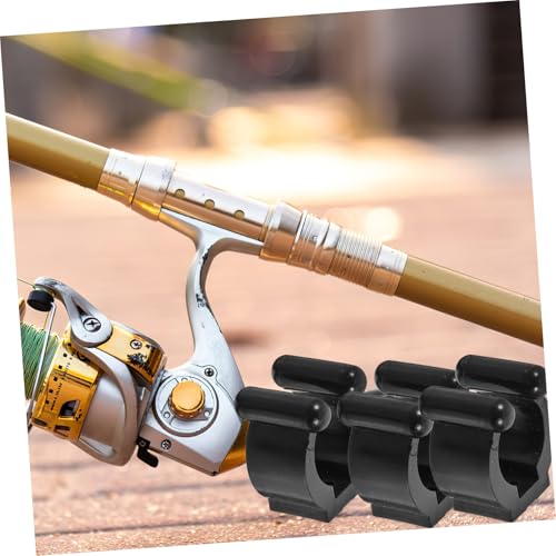 Garneck 10pcs Fishing Rod Holder Clips Billiard Cue Rack with Screws Wall-Mounted Storage for Fishing Poles and Pool Cues Design