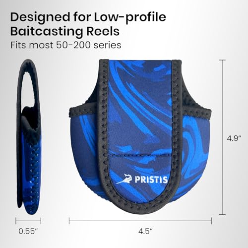 Pristis Baitcasting Reel Cover for Bass Fishing, Thick Neoprene Baitcaster Reel Protection Cover, Protective Casting Reel Sleeve, Durable Fish Spool Storage Wrap Case Gear, Fits Most Series - size: Small