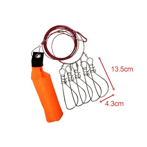 Fishing Lock Buckle Fish Stringer Clip Buckle Line Stainless Steel Snap Hook with Float Outdoor Fish Holder Suitable for Kayak Trips pier Fishing
