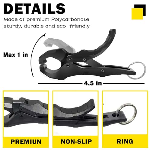 4.5'' Fish Lip Gripper, Digital Scale Hook Non-Puncture Replacement Clamp - Fish Grabber for Fishing Cull Tag Tournament Bass Fishing Culling System Accessories (Pack of 2)