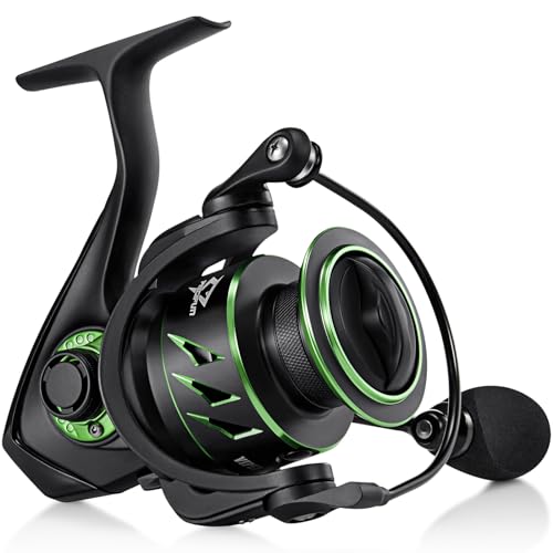 Piscifun Viper X Spinning Reels, Carbon Fiber 33LBs Max Drag, 10+1 Shielded BB, Saltwater Freshwater Spinning Fishing Reel, 5.2:1/6.2:1 - color: Green, size: 2000