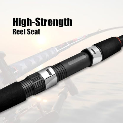 Fiblink Surf Casting Fishing Rod 2-Piece Graphite Travel Baitcasting Fishing Rod - size: Length: 10'