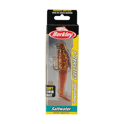 Berkley PowerBait Saltwater Pre-Rigged Cullshad Fishing Soft Bait - color: Root Beer Gold, size: 4 in (0.5 oz)
