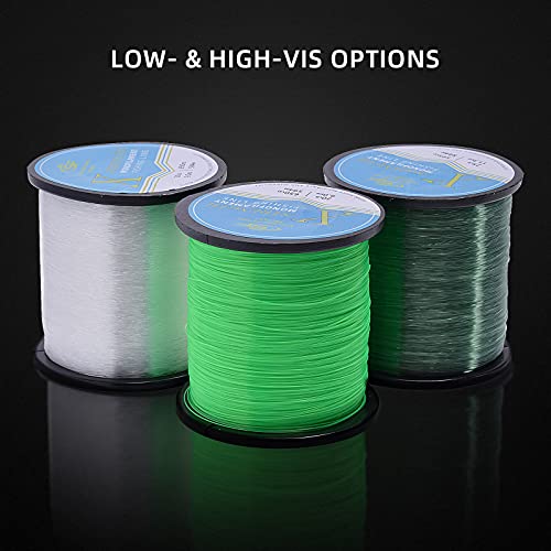 SF Monofilament Fishing Line Premium Spool X-Strong Mono Nylon Material Leader Line for Saltwater Freshwater 8/10/12/15/20/25/30/40/50/60/80/100LB - color: Clear, size: 30LB/0.022in/440Yds