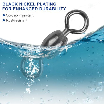 Fishing Barrel Swivel 100pcs Swivels Fishing Tackle Fishing Crane Swivels Stainless Steel High Strength Barrel with Solid Ring Fishing Line Connector for Saltwater Freshwater 30LB-96LB - size: 2#-100PCS