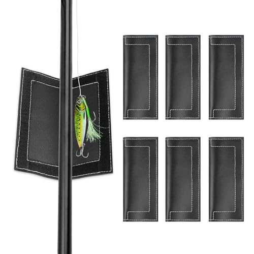 Fishing Lure Covers, 6 Pack Fishing Lure Wraps, PVC Leather Fishing Hook Covers Guard Bait Storage Protector Glove to Keep Fishermen Fishing Safe - size: S, 3.1 * 5.5IN for 2-4in Lures