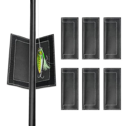 Fishing Lure Covers, 6 Pack Fishing Lure Wraps, PVC Leather Fishing Hook Covers Guard Bait Storage Protector Glove to Keep Fishermen Fishing Safe - size: S, 3.1 * 5.5IN for 2-4in Lures