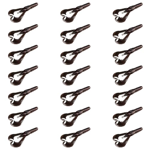 Lunker City Fishing 3" or 4" Karate Craw 3 Pack Bundle Soft Plastic Crawfish Bass Lure Open Claws Bait, 21 Pcs, Made in The USA - color: Dark Craw, size: 4 Inch
