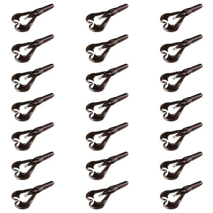 Lunker City Fishing 3" or 4" Karate Craw 3 Pack Bundle Soft Plastic Crawfish Bass Lure Open Claws Bait, 21 Pcs, Made in The USA - color: Dark Craw, size: 4 Inch