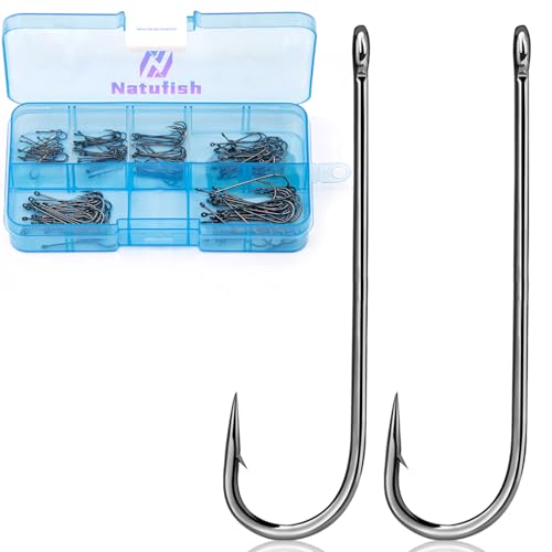 Aberdeen Fishing Hooks Set,150Pcs Crappie Panfish Hook Inline/Long Shank/Light Wire/Closed Eye for Sunfish Bass Freshwater - size: 12#~2#_150pcs