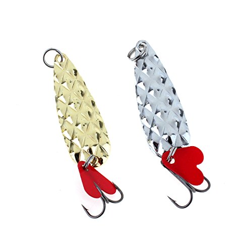 10pcs Metal Spoons Lures Kit with Hook Tackle Box, Hard Fishing Lures, Sequin Baits for Trout, Panfish, Bass