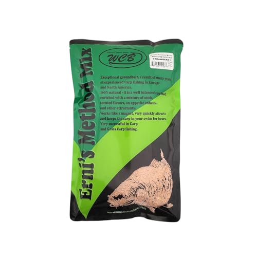 WCB Carp Baits Groundbait Chum Mix Feeder Mix Carp Bait - Erni's Method Mix - Ideal for Carp and Catfish Fishing - style: Flavor: Strawberry