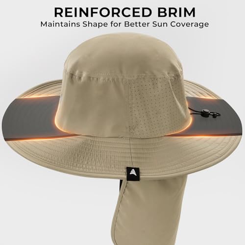 KastKing Sol Armis UPF 50 Boonie Hat - Sun Protection Hat, Fishing Hat, Beach & Hiking Hat, Paddling - color: Y: Nomad, size: With Neck Shield