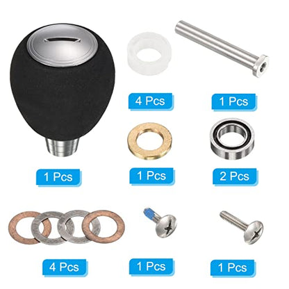 PATIKIL Fishing Reel Handle Knob, Lightweight EVA Fishing Reel Power Knob Handle Grip for Fishing Reel Replacement Parts - color: Silver