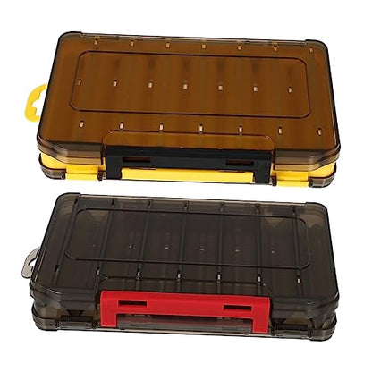 2pcs Fishing Lure Organizer Drain Design Multi-Compartment Bait Storage Box for Soft and Hard Lures for Freshwater Fishing Gear and Accessories