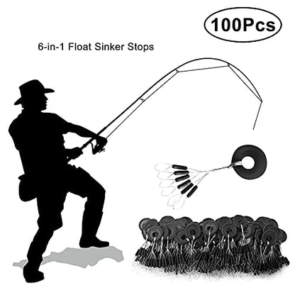 600 Pieces Fishing Bobber Stops, Float Sinker Stops, Portable Fishing Accessories, Freshwater Saltwater Bobbers for Fishing, Slip Float Tackle Kit - size: L (Column)