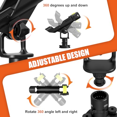 Kayak Fishing Rod Holder, 1Pack / 2Pack | Track Mount / Deck Mount, 360 Degree Adjustable, For Fishing Boat, Fishing Pole Holder - style: 2pack