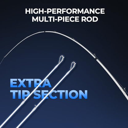 KastKing Centron Lite Travel Fishing Rod and Reel Combo, Packable Twin-Tips Spinning & Baitcaster Combos, Lightweight IM6 Graphite, Portable Multi-Piece Kit for Bass Trout, Freshwater Travel - style: Cast-6'6" M- Left Handed (4pcs+ Extra Tip)