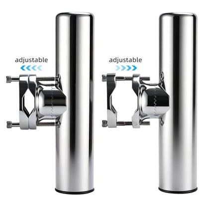 NovelBee 4pcs Boat Fishing Rod Holder Stainless Clamp on Fishing Rod Pole Holder for Rails 1-1/4" to 2"