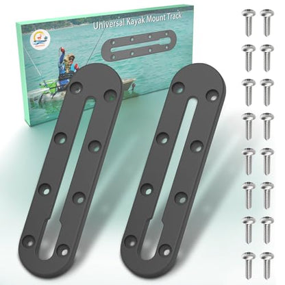 Huntury Kayak Track, Kayak Low Profile Track, Kayak Rail, Kayak Accessories Mount Track, Kayak Gear Track for Fishing Rod Holder, Fish Finder, Cup Holder, Anchor Cleats - size: 7" Length (Pack Of 2)