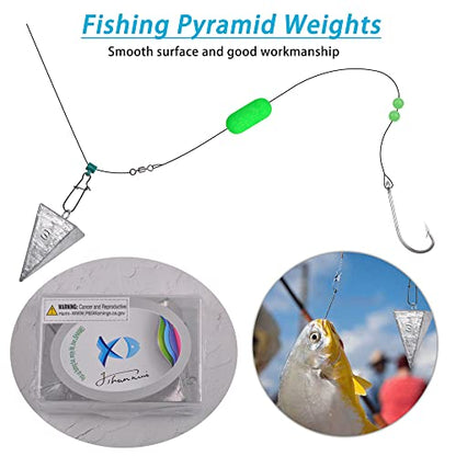 Pyramid Sinkers Fishing Weights, Saltwater Surf Fishing Sinkers Triangle Fishing Weights for Ocean Saltwater Surf Fishing Gear Tackle 1oz 2oz 3oz 4oz 5oz 6oz 8oz - color: 1oz - 10pcs
