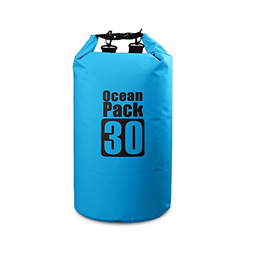 Dry Sack/Floating Waterproof Bag 2L/5L/10L/20L/30L for Boating, Kayaking, Hiking, Snowboarding, Camping, Rafting, Fishing and Backpacking - color: Blue, size: 30L