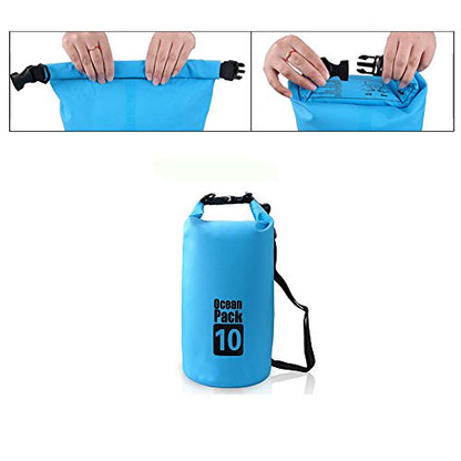 Dry Sack/Floating Waterproof Bag 2L/5L/10L/20L/30L for Boating, Kayaking, Hiking, Snowboarding, Camping, Rafting, Fishing and Backpacking - color: Blue, size: 10L