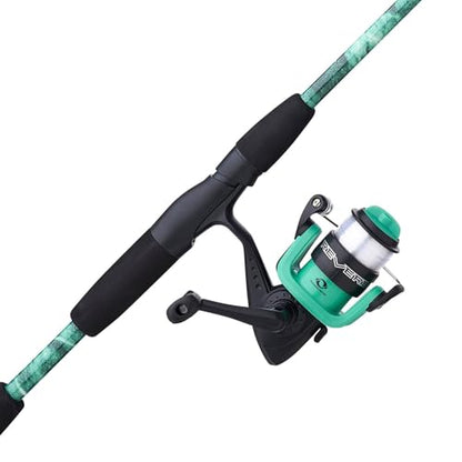 Shakespeare Reverb Spinning Reel and Fishing Rod Combo Durable Tubular Glass Rod Blank Construction, EVA Handle - color: Mossy Oak Kit